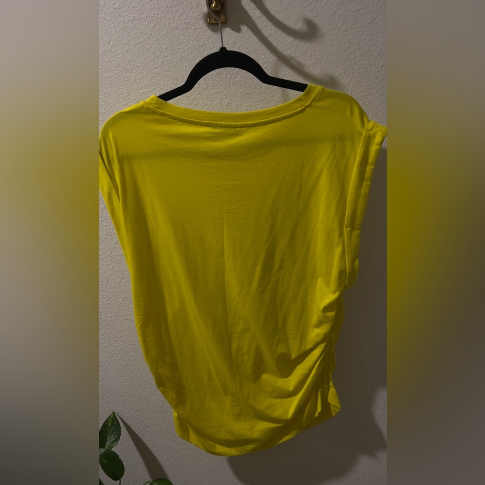 Zara Neon yellow rouched sided top - Picture 4 of 7